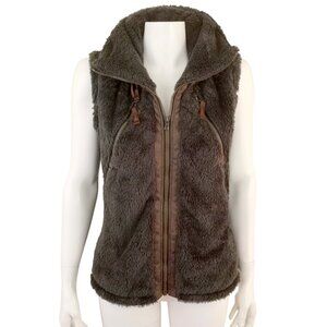 Kuhl Dark Gray Fleece Flight Vest Stowaway Hood Full Zip